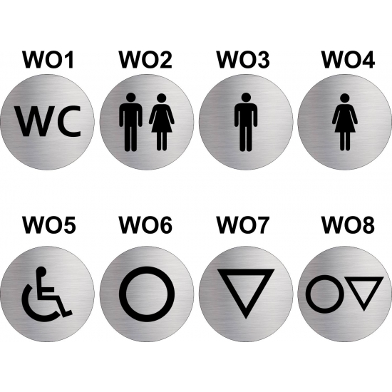 Wzory tabliczek WC okrągłych